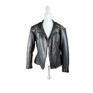 Fox Creek Leather Women's‎ Fitted Motorcycle Jacket Size M